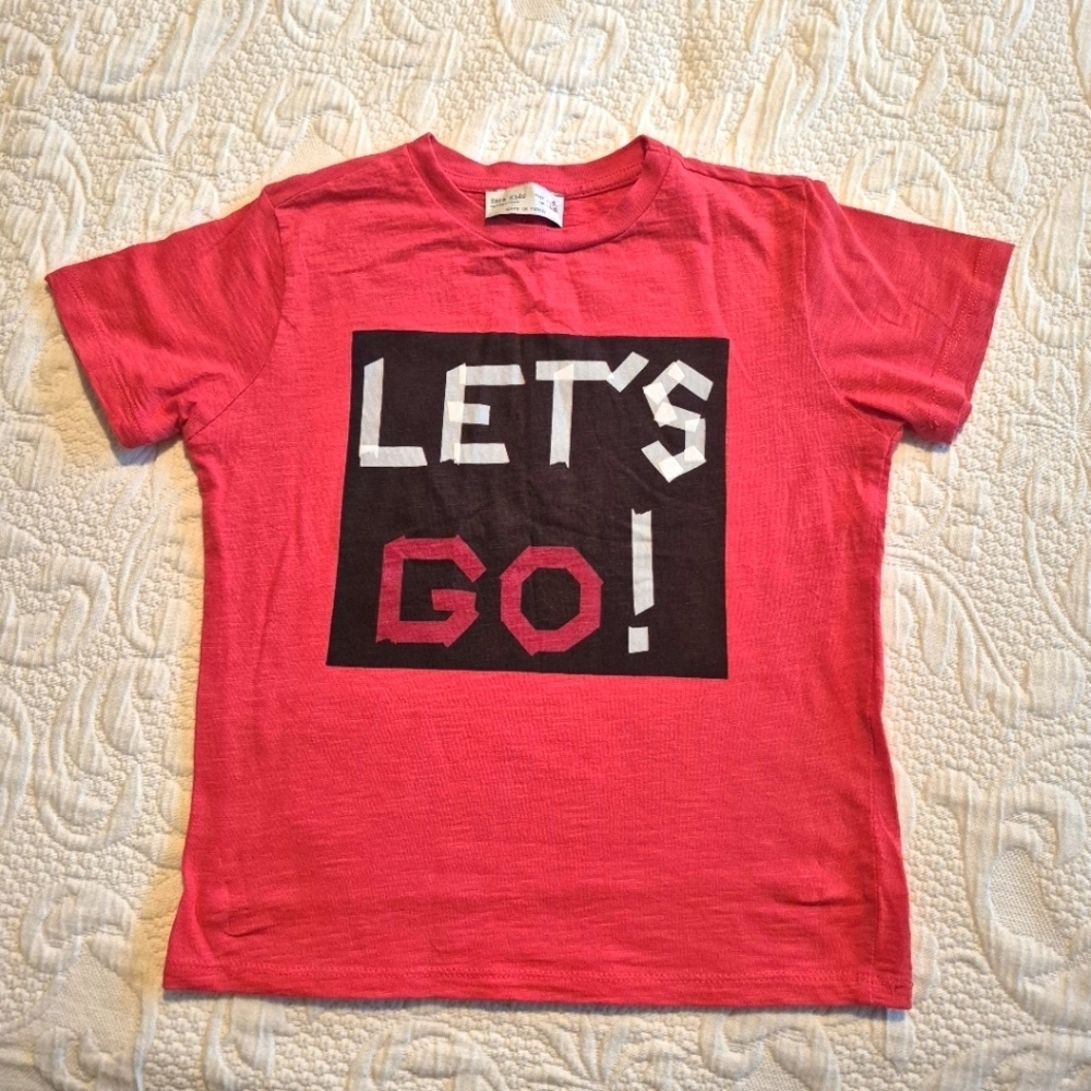 Zara boys size 6 light red short sleeve shirt, tags cut out VGUC